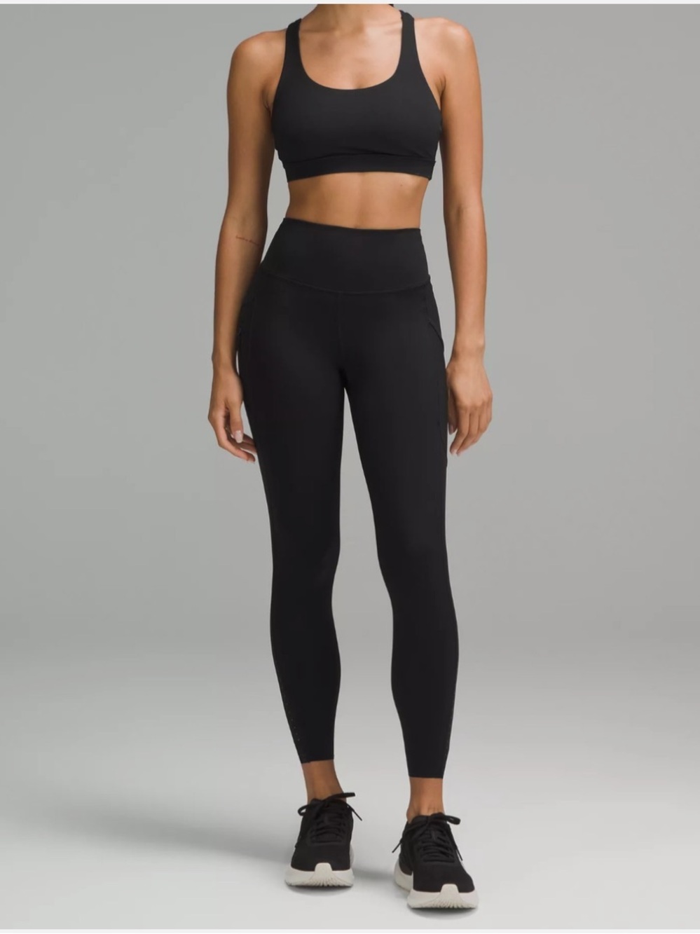 lululemon Black set -Fast Free High-Rise Leggings & Criss cross Bra Sz-14